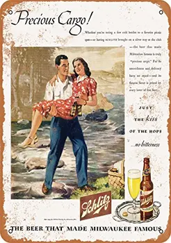 Металлическая вывеска - 1945 Schlitz Beer River Picnic - Винтажный вид