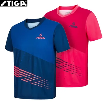 Мужская футболка для настольного тенниса Stiga, женская тренировочная майка с коротким рукавом, Быстросохнущая футболка для пинг-понга с удобной