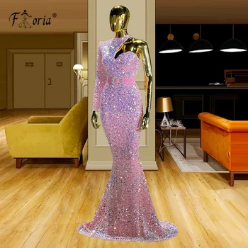 New Chic Floor Length Long Sleeve Prom Dress Mermaid vestidos elegantes para mujer vestidos formales платье 2022 нарядные